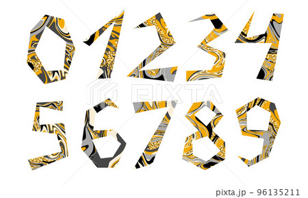 Marble sparkling glitter numbers set 96135211