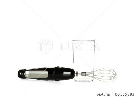 Concept of cooking accessories with blender, isolated on white background Concept of cooking accessories with blender, isolated on white background 96135693