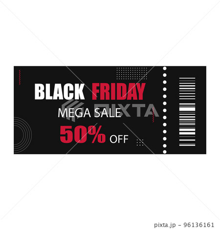 Black friday mega sale coupon template. Sale discount.Vector illustration Black friday mega sale coupon template. Sale discount.Vector illustration 96136161
