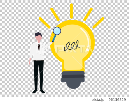 Businessman who discovered an idea. inspiration, electricity 96136829
