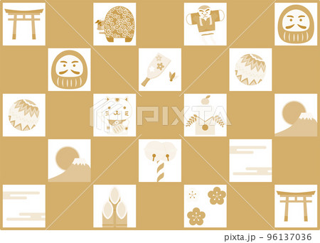 シンプルな正月の縁起物の壁紙 96137036