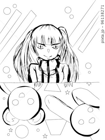 かわいいイラストの塗り絵 96138271