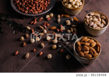 Top view of different nuts mix Top view of different nuts mix 96138498