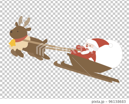 cute reindeer and santa claus 96138683