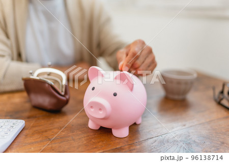 貯金 貯蓄 貯金箱 豚の貯金箱 人物 男性 貯金 貯蓄 貯金箱 豚の貯金箱 人物 男性 96138714