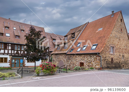 Street in Obermai, Alsace, France 96139600