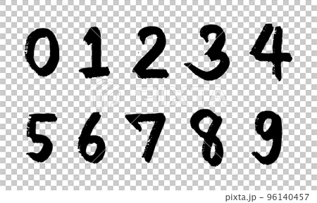 Set of collection number alphabet hand drawn with ink, grunge, brush for decoration, drawing, element, writing Set of collection number alphabet hand drawn with ink, grunge, brush for decoration, drawing, element, writing 96140457