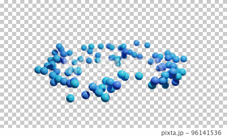 CG球 許多淺藍色的球漂浮在一個圓圈裡 CG球 許多淺藍色的球漂浮在一個圓圈裡 96141536