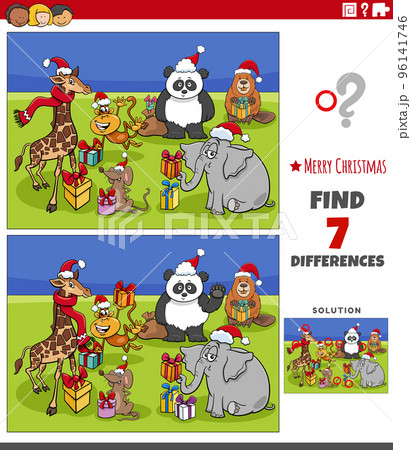 differences activity with animal characters on Christmas time 96141746