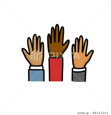 vote doodle icon, vector color line illustration 96142341