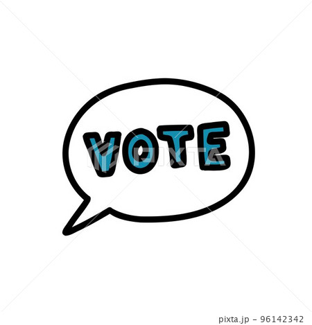 vote speech bubble doodle icon, vector color line illustration vote speech bubble doodle icon, vector color line illustration 96142342