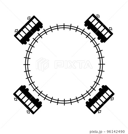 電車の環状線の路線図イメージ 電車の環状線の路線図イメージ 96142490