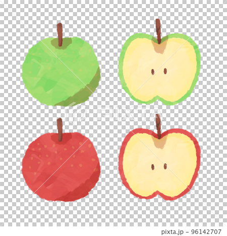 カットされたりんごと青りんご 96142707