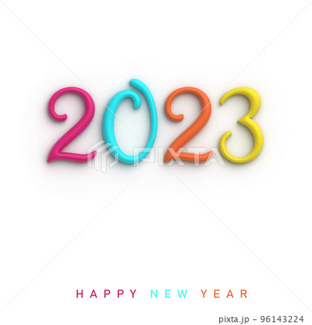 Happy New Year 2023 3d text typography design. Vector Happy New Year 2023 3d text typography design. Vector 96143224