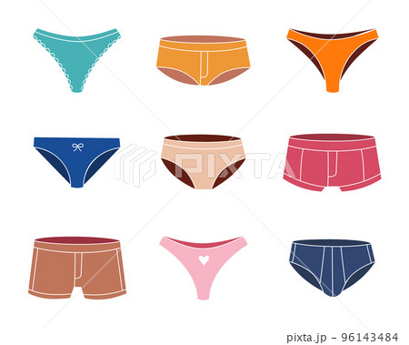 Colorful underpants. Woman and men underpants. - Stock Illustration  [96143484] - PIXTA