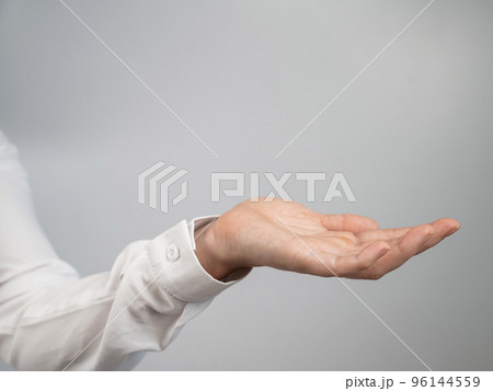Close-up of a woman's hand palm up. Close-up of a woman's hand palm up. 96144559