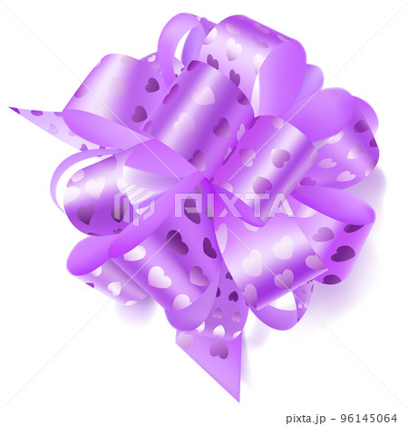 Big bow made of ribbon with small hearts Big bow made of ribbon with small hearts 96145064