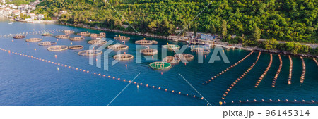 Oyster farm in the Mediterranean. Montenegro, Kotor BANNER, LONG FORMAT Oyster farm in the Mediterranean. Montenegro, Kotor BANNER, LONG FORMAT 96145314