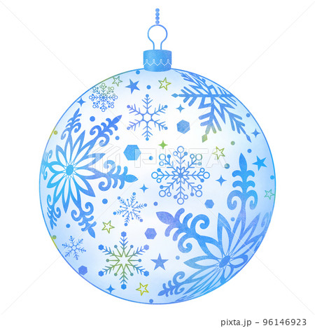 青いクリスマスボールのクローズアップ 青いクリスマスボールのクローズアップ 96146923