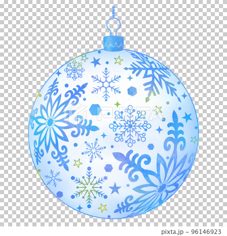 青いクリスマスボールのクローズアップ 青いクリスマスボールのクローズアップ 96146923