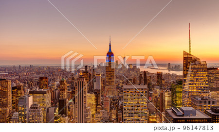 【米国の風景」ニューヨーク・マンハッタンの夕景 【米国の風景」ニューヨーク・マンハッタンの夕景 96147813