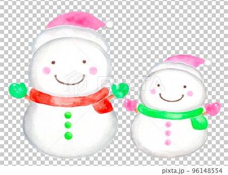 cute snowman parent and child 96148554