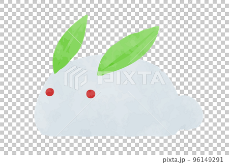 cute hand drawn snow rabbit illustration material 96149291