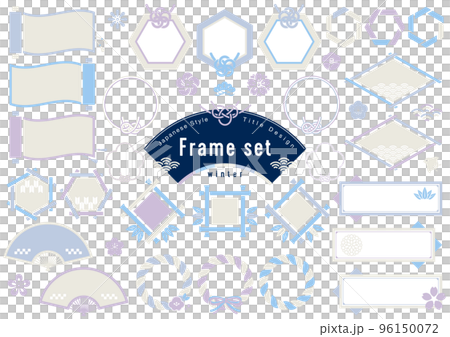 New Year's card Japanese style winter character design set New Year's card Japanese style winter character design set 96150072