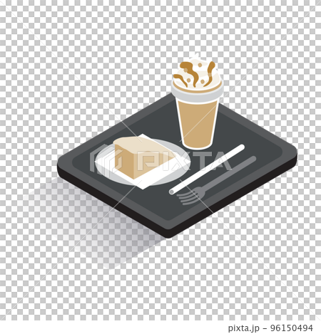 Isometric_Frozen drink and cake set 96150494