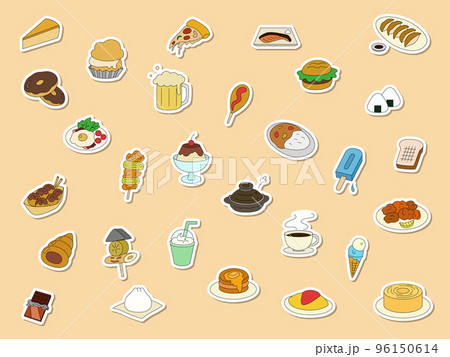 食べ物アイコンセット  ステッカー 96150614