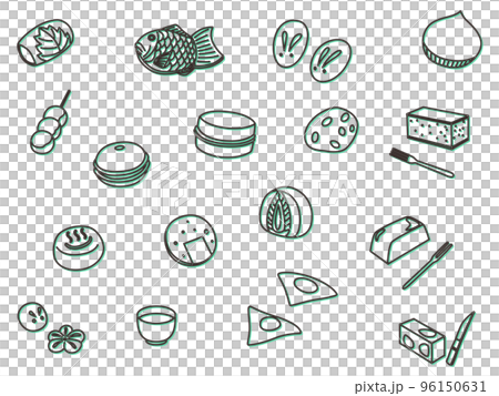 日本糖果圖標設置顏色陰影 96150631