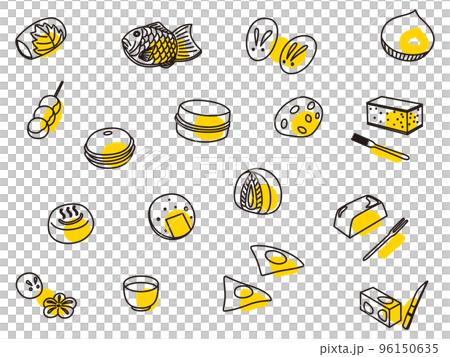 和菓子アイコンセット アウトライン 和菓子アイコンセット アウトライン 96150635