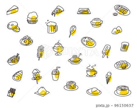 食べ物アイコンセット アウトライン 96150637