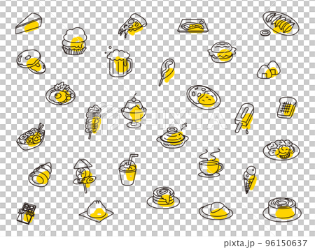 food icon set outline 96150637