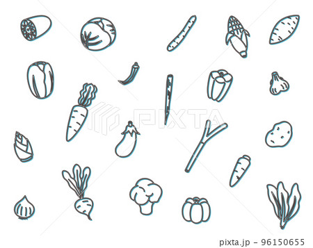 野菜アイコンセット カラーシャドウ青 96150655