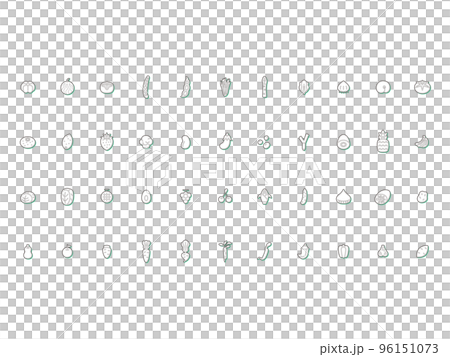 ミニ野菜アイコンセット カラーシャドウ 96151073