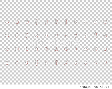 ミニ野菜アイコンセット カラーシャドウ赤 96151074