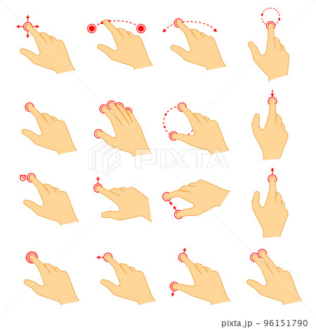 Gestures icons for touch devices Gestures icons for touch devices 96151790
