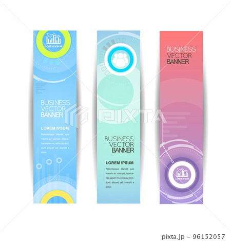 Business Banners With Digital Panel Elements 96152057