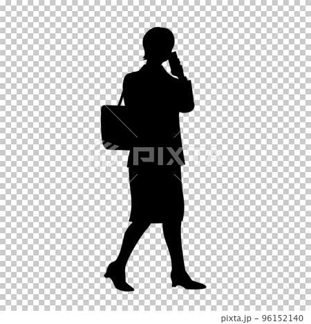 打電話的女商人的剪影 96152140