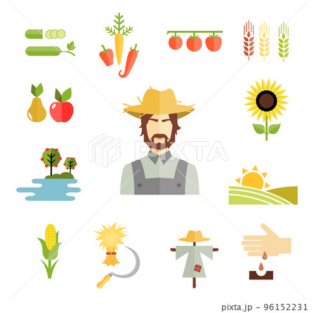 Farm icons for cultivating crops Farm icons for cultivating crops 96152231