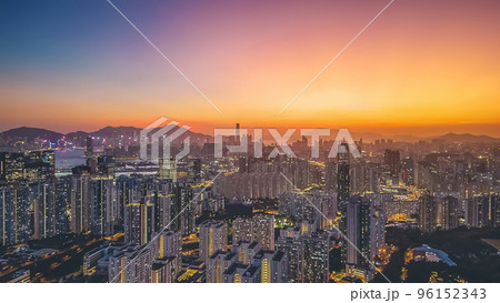the Hong Kong Skyline from Kowloon Peak 20 May 2022 96152343