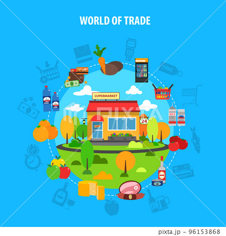 Supermarket Concept Flat Supermarket Concept Flat 96153868