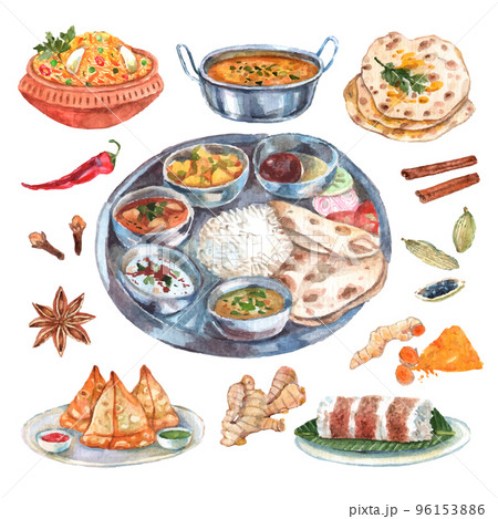 Indian restaurant food ingredients composition 96153886