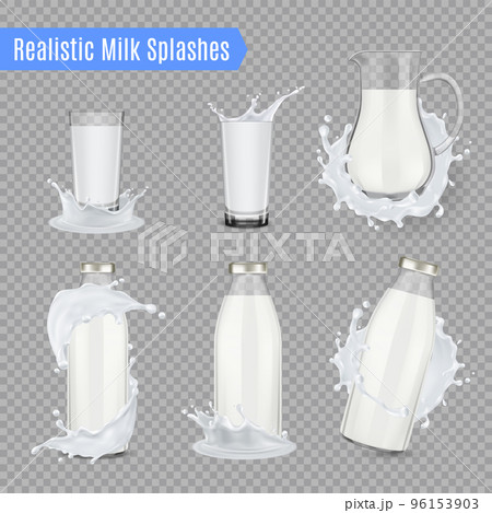 Milk Splashes Realistic Set 96153903