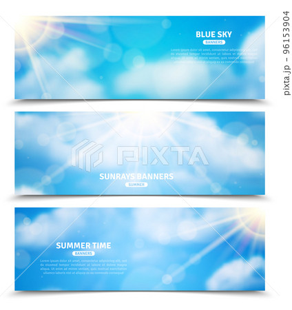 Sun through clouds sky banners set 96153904