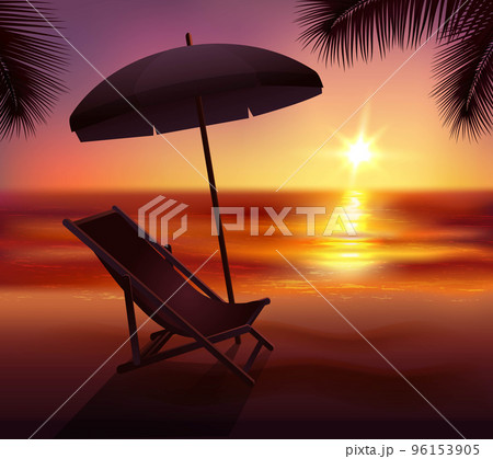 Sunset And Beach Background 96153905