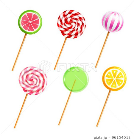 Sweets Lollipops Candies Realistic Icons Set Sweets Lollipops Candies Realistic Icons Set 96154012