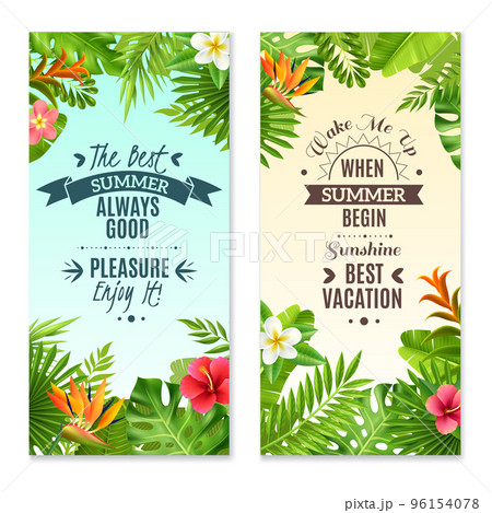Tropical Plants 2 Colorful Vacation Banners 96154078