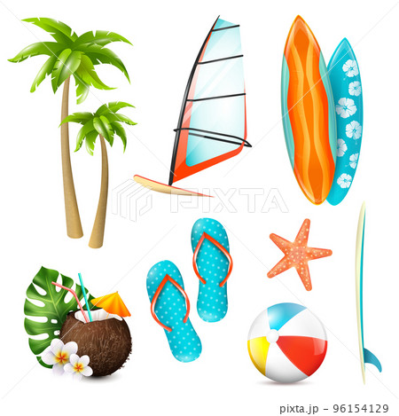 Summer Surf Vacation Items Set Summer Surf Vacation Items Set 96154129